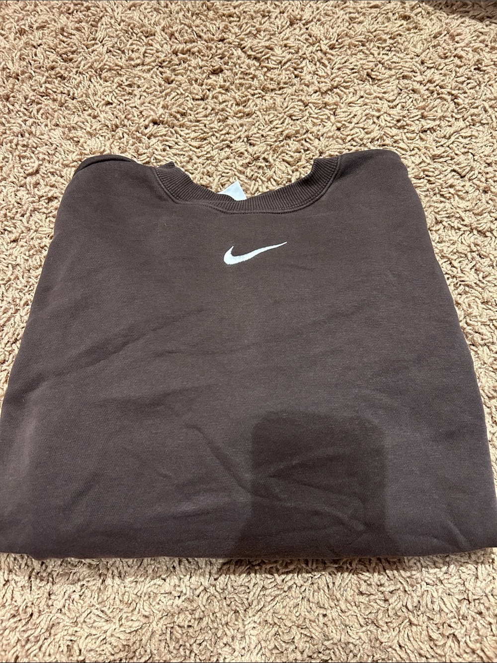 Nike Dark Brown Crewneck with White Swoosh